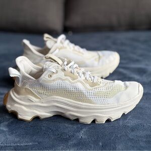 Sorel White and Cream Chunky Sole Sneakers